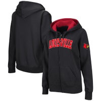 Louisville Cardinals Colosseum Women's Arched Name Full-Zip Hoodie - Black