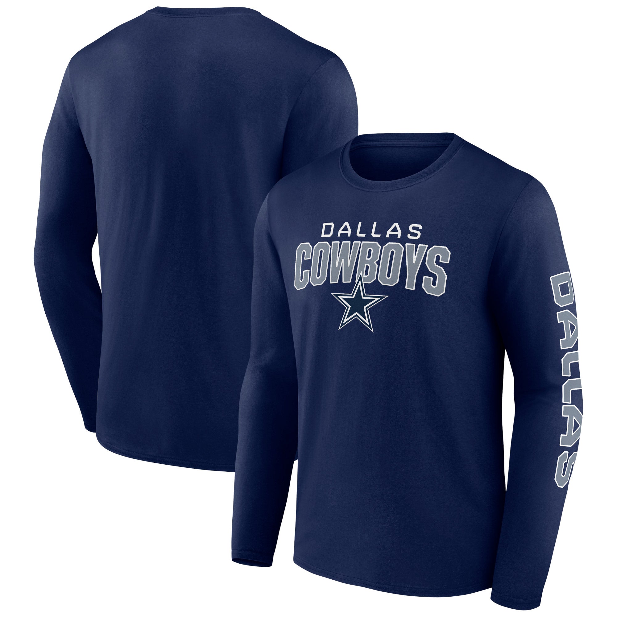 Men's Fanatics Branded Navy Dallas Cowboys One Two Long Sleeve T-Shirt