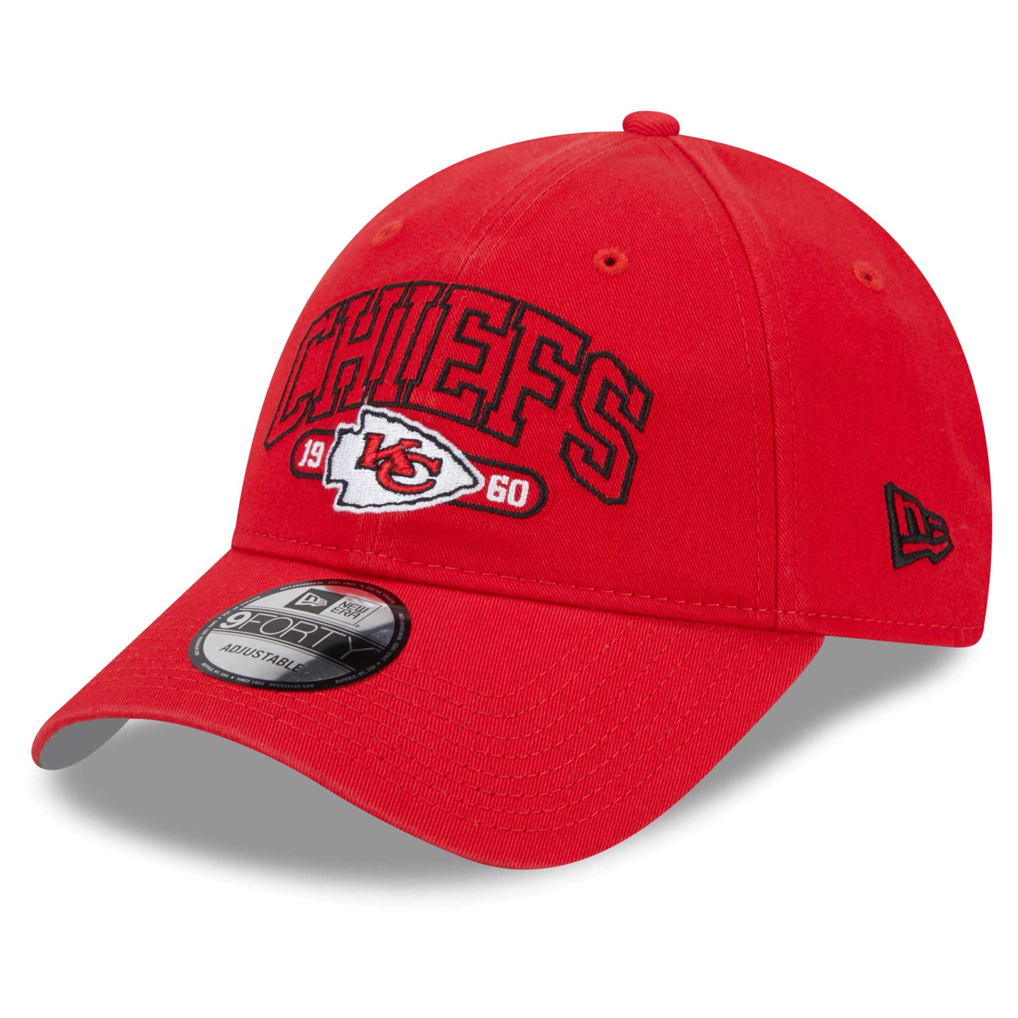 Kansas City Chiefs New Era Outline Trucker 9FORTY Adjustable Hat - Red