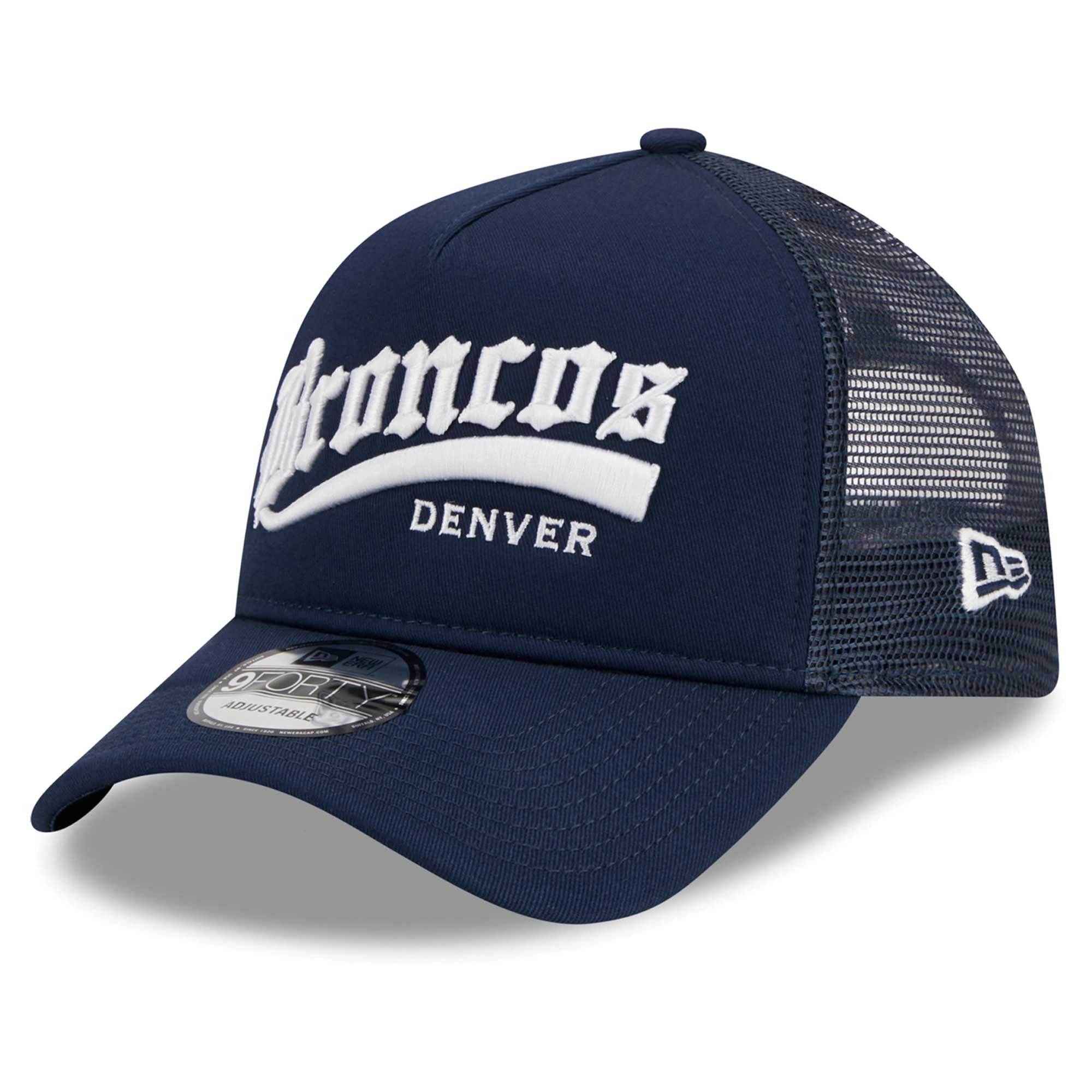 Youth Black/White Denver Broncos Structured Adjustable Hat