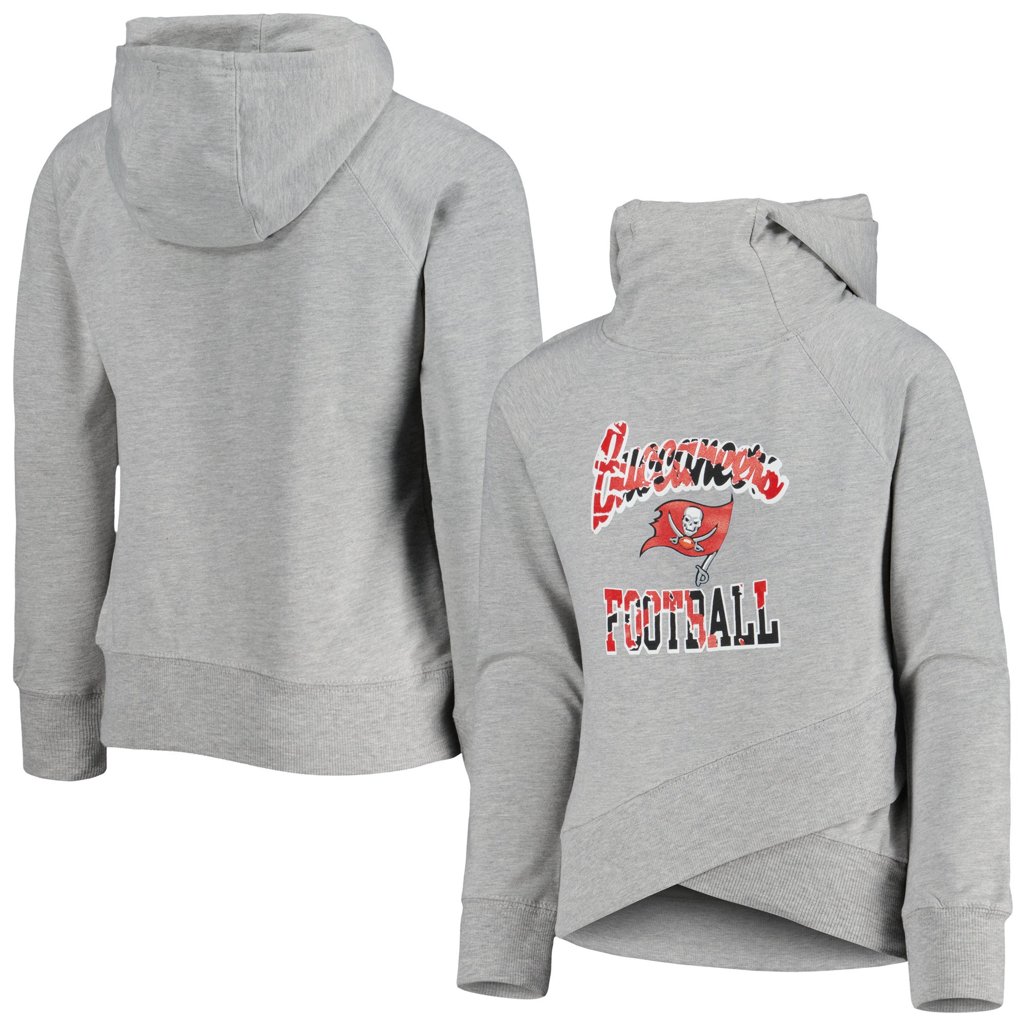 Outerstuff Girls Youth Heathered Gray Seattle Seahawks Dye Hard Fan Funnel Neck Pullover Hoodie Heather Gray