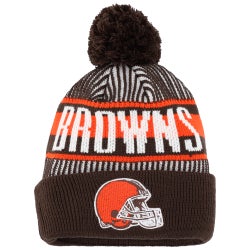 Boys' Grade School - New Era Browns Striped Knit Hat - Brown