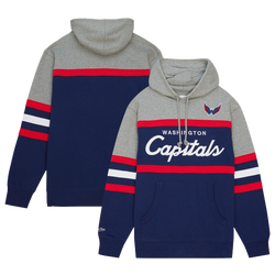 Men's - Mitchell & Ness Capitals Head Coach Pullover Hoodie - Navy