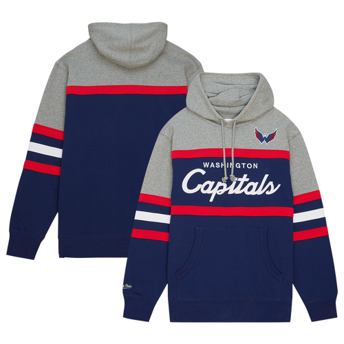Mitchell & Ness Mens Washington Capitals Capitals Head Coach Pullover Hoodie - - Navy