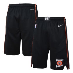 Boys' Grade School - Nike Pistons 2023/24 City Edition Swingman Shorts - Black