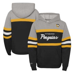 Boys' Grade School - Mitchell & Ness Penguins Black Head Coach P/O Hoodie - Black