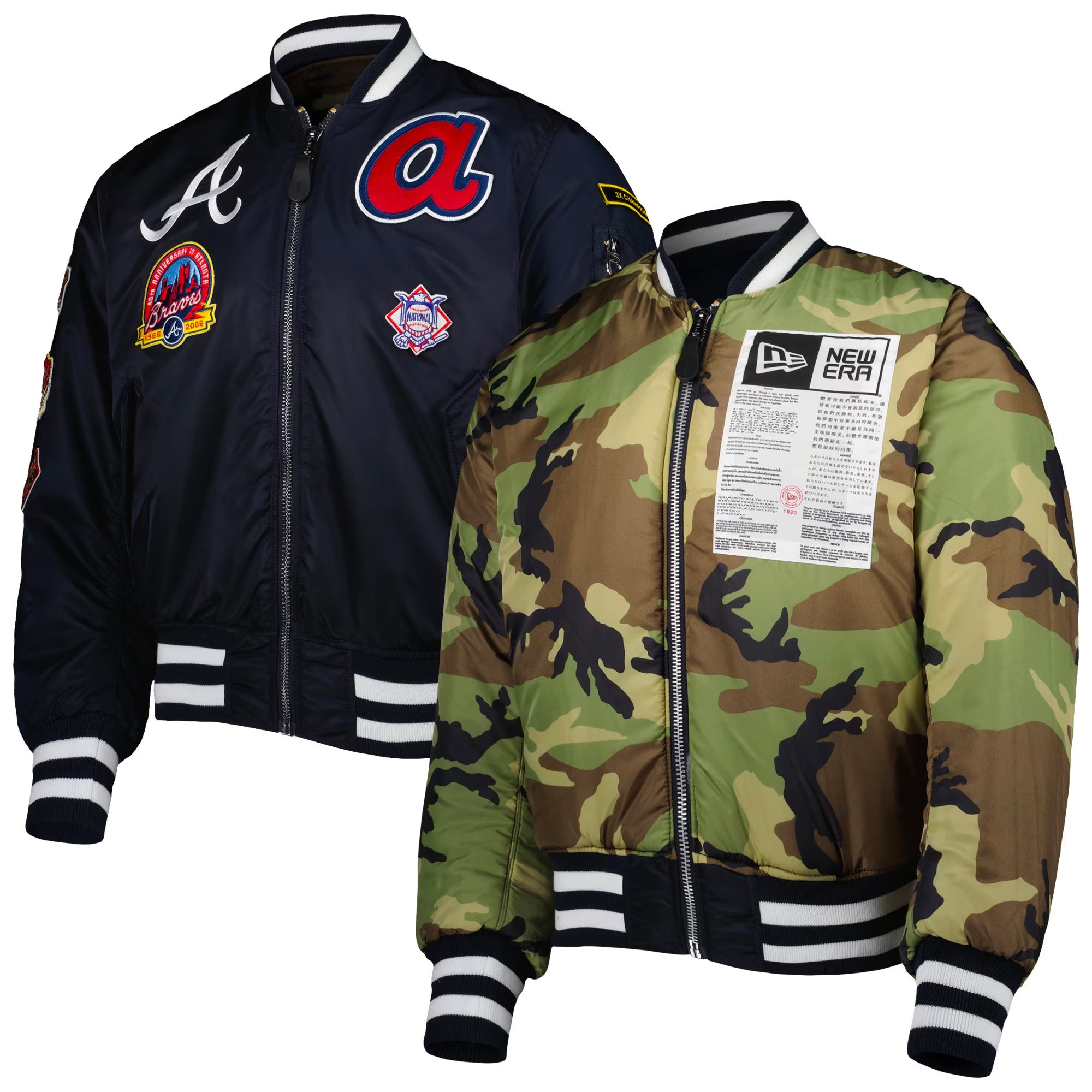New Era x Alpha Industries Braves Reversible Full-Zip Bomber