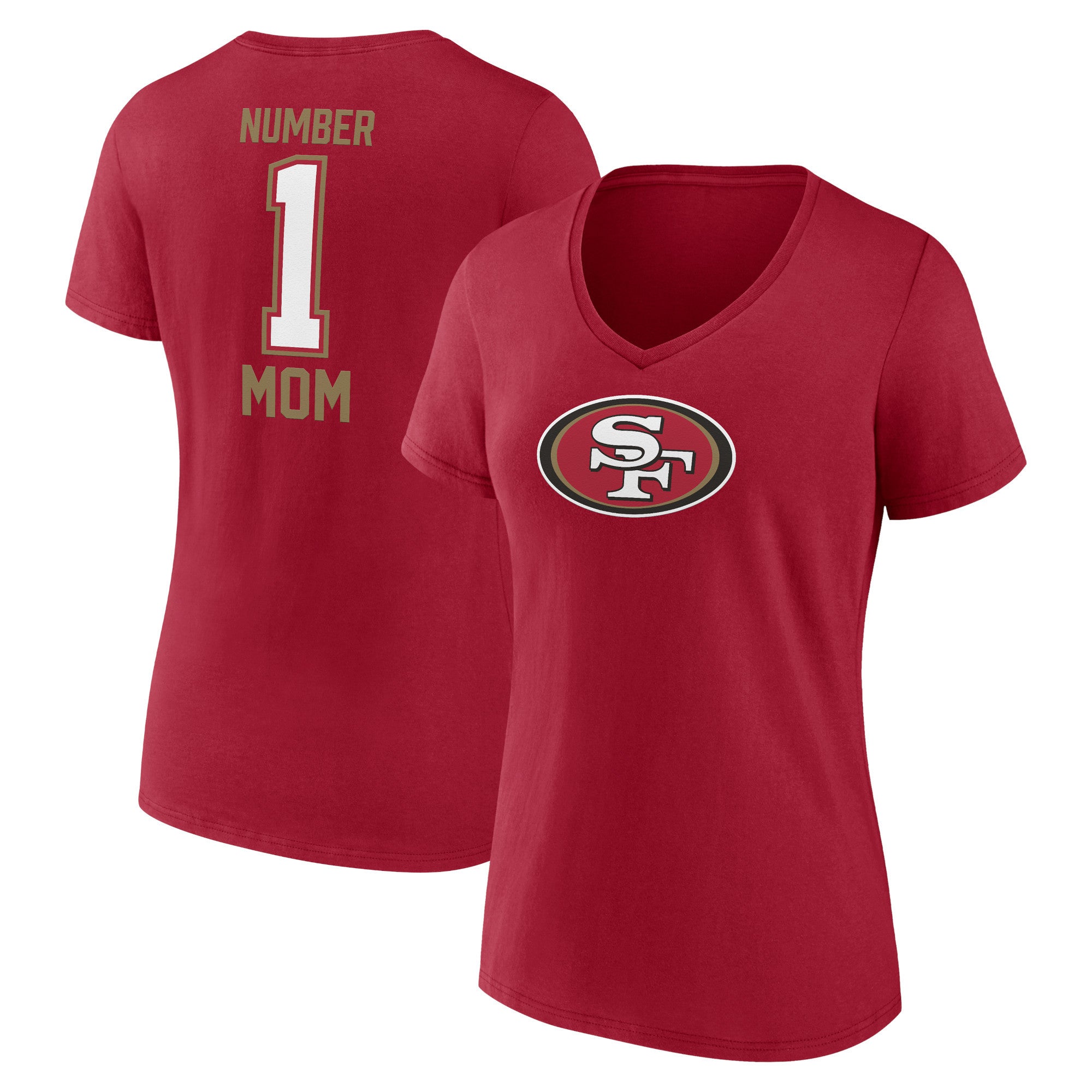 Fanatics 49ers Plus Size Mother's Day #1 Mom V-Neck... | Foot Locker