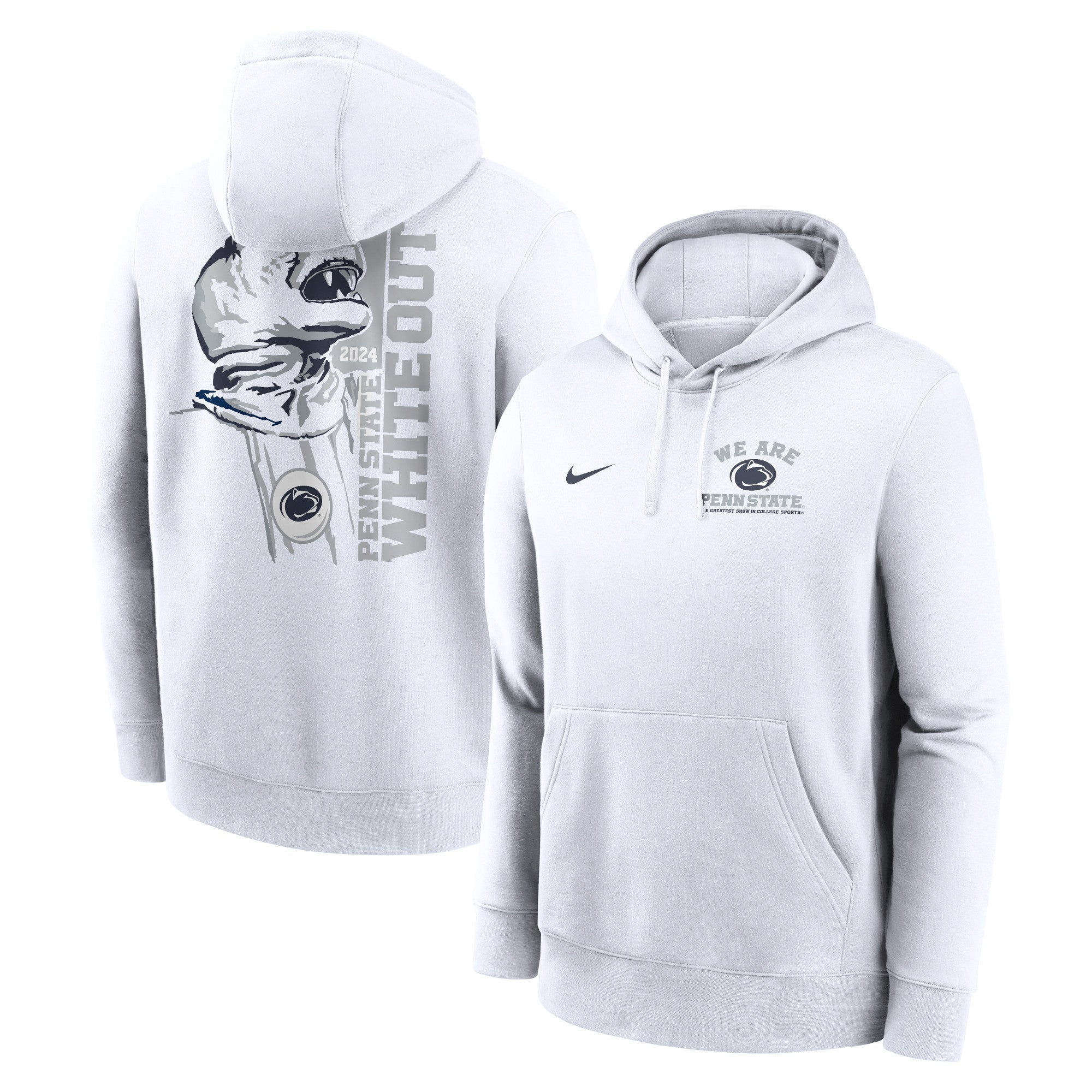 Nike Penn State 2024 Out Club Fleece Pullover Hoodie