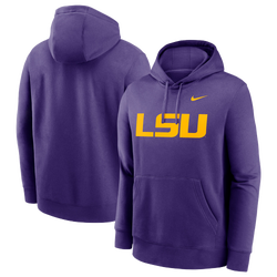 Men's - Nike LSU Primetime Evergreen Club Fleece P/O Hoodie - Purple