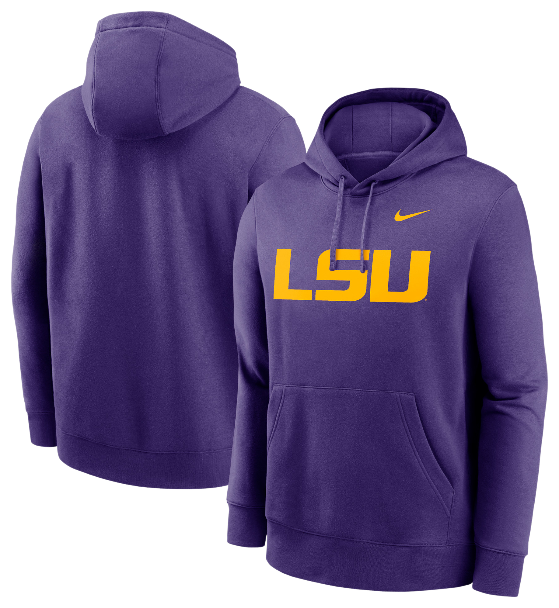 Nike LSU Primetime Evergreen Club Fleece P/O Hoodie - Men's