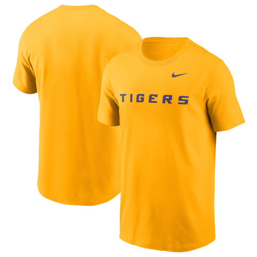 Nike Mens LSU Tigers LSU Primetime Evergreen Wordmark T-Shirt - - Gold