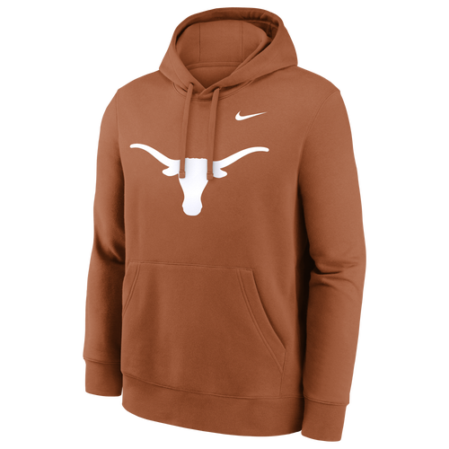 Nike Mens Texas A&M Aggies Texas Primetime Evergreen Club Fleece P/O Hoodie - - Burnt Orange