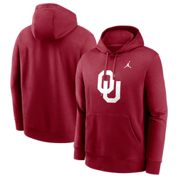 Men's - Jordan Oklahoma Primetime Evergreen Club Fleece P/O... - Crimson