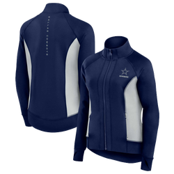 Women's - Fanatics Cowboys Studio Fitted Full-Zip Gym Track Jacket - Blue