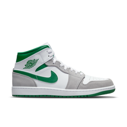 Men Shoes - Jordan 1 Mid - White-Pine Green-Smoke Grey