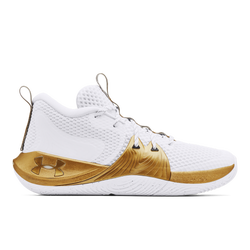 Men Shoes - Under Armour Embiid - White-Metallic Gold-Metallic Gold