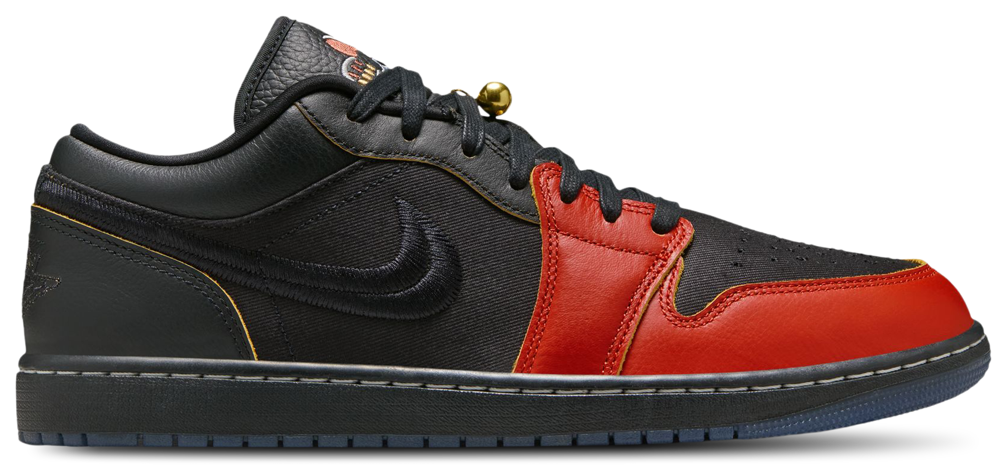 Jordan 1 Low Retro SE - Men Shoes (Black-Black-Dragon Red)
