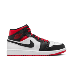 Men Shoes - Jordan 1 Mid - White-Gym Red-Black