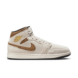 Men Shoes - Jordan 1 Mid - Lt Orewood Brn-Mtlc Gold-White