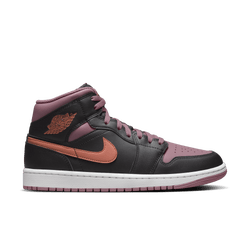 Men Shoes - Jordan 1 Mid - Black-Sku Orange-Sky Mauve