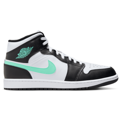 Men Shoes - Jordan 1 Mid - White-Green Glow-Black