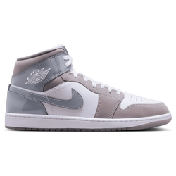 Men Shoes - Jordan 1 Mid - White-Cool Grey-Med Grey