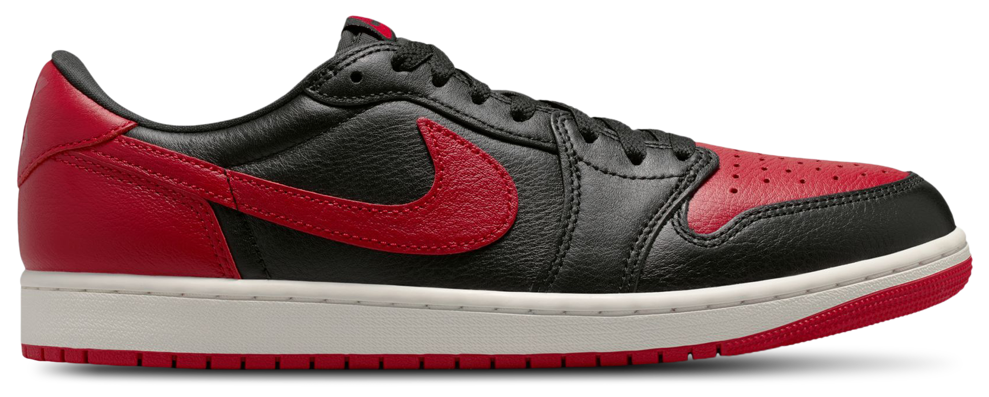 Jordan 1 Retro Low OG - Men Shoes (Black-Black-Varsity Red)