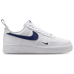 Men Shoes - Nike Air Force 1 '07 Tech Ess - White-Midnight Navy-White