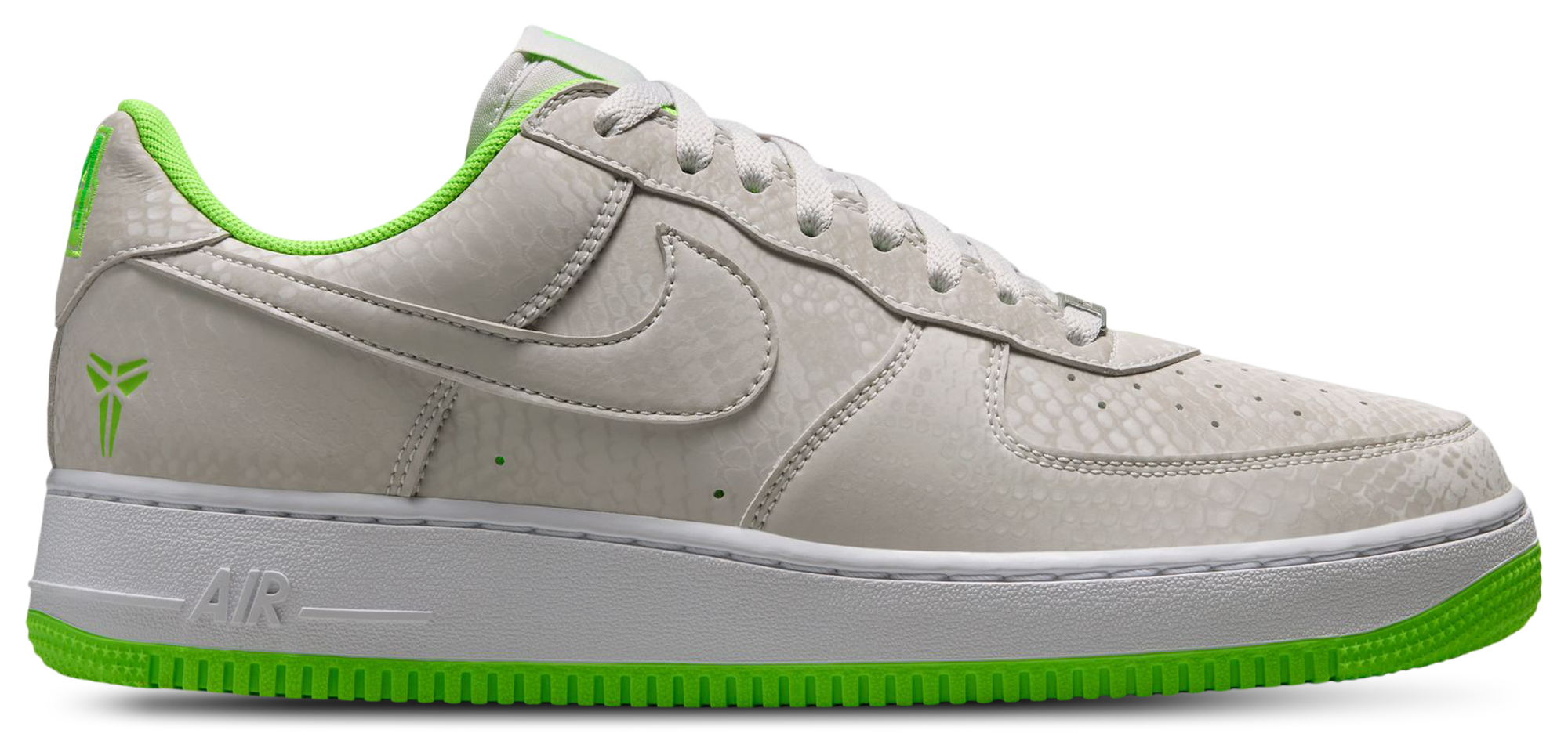 Nike Air Force 1 Kobe - Men Shoes (Vast Grey-Electric Green-White)