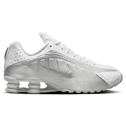 Men Shoes - Nike Shox R4 - White-Mtlc Silver-Brt Crimson