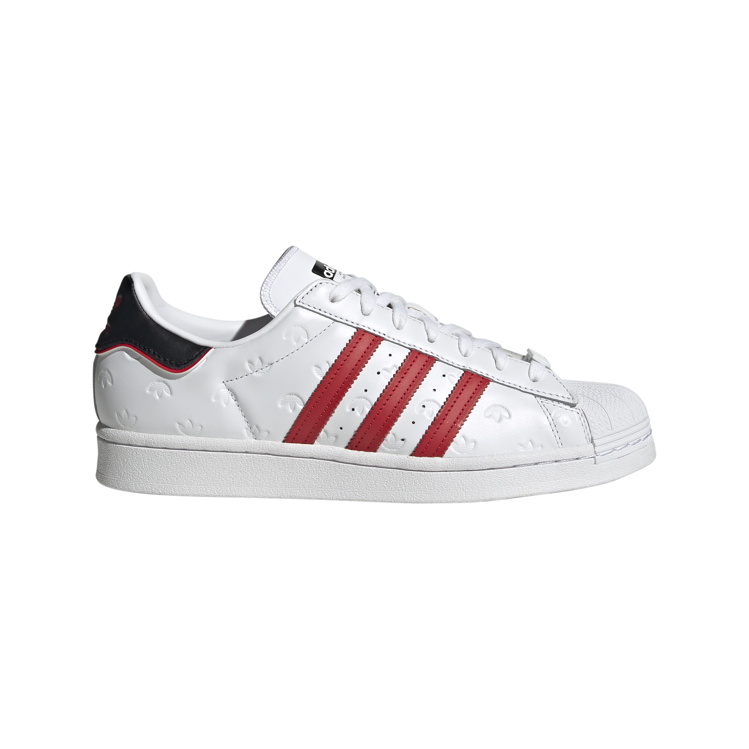 Adidas superstar womens red sales stripe