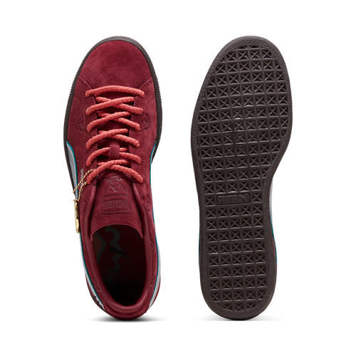 Puma suede red black sole best sale