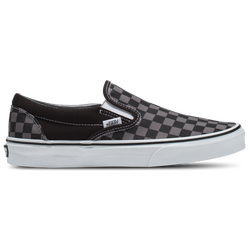 Men Shoes - Vans Classic Slip On - Black-Pewter Checkerboard-White