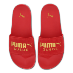 Men Flip-Flops and Sandals - Puma Leadcat 2 Suede Slide - High Risk Red-Team Gold