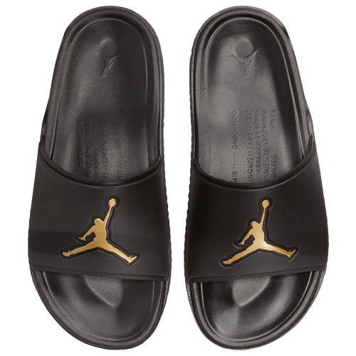 Black and gold jordan slides sales
