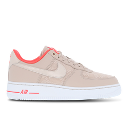 Women Shoes - Nike Air Force 1 - Fossil Stone-Laser Crimson-White
