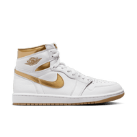 Air Jordan 1 Retro High OG White and Gold Women's Shoes.