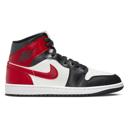 Women Shoes - Jordan 1 Mid - Sail-Gym Red