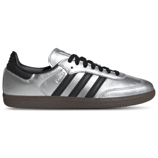 adidas Samba OG Silver Metallic Black Gum (Women's) - JI4218