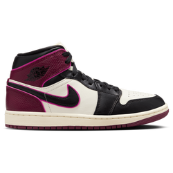 Women Shoes - Jordan 1 Mid - Sail-Black-Active Pink