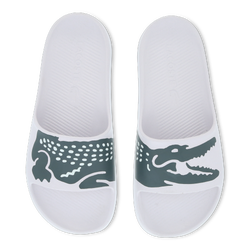 Women Flip-Flops and Sandals - Lacoste Croco Slide - White-Dark Green