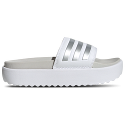 Women Flip-Flops and Sandals - adidas Adilette Platform Slide - White-White