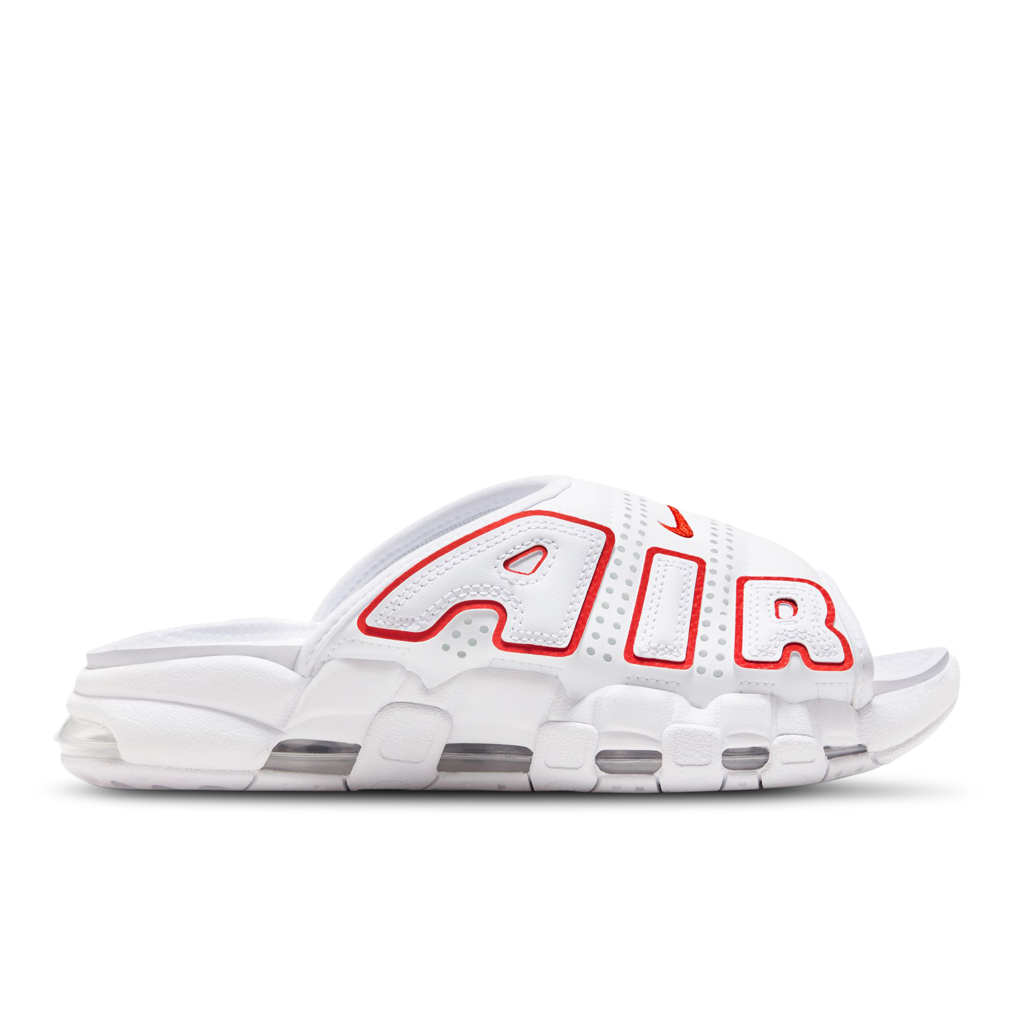 Nike uptempo white sales red