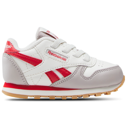 Infants Shoes - Reebok Classic Leather - Hazy Grey-Chalk-Vector Red