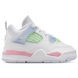 Infants Shoes - Jordan 4 Retro - White-Med Soft Pink-Half Blue