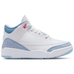 Pre School Shoes - Jordan 3 Retro - White-Pink Glow-Cobalt Bliss