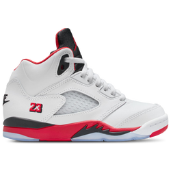 Pre School Shoes - Jordan 5 Retro - White-Fire Red-Black
