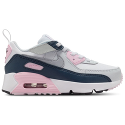 Pre School Shoes - Nike Air Max 90 - White-Wolf Grey-Pink Foam