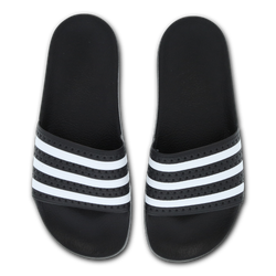 Grade School Flip-Flops and Sandals - adidas Adilette - Core Black-White